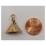MEDA Sterling Silver Chichen Itza Golden Pyramid Pendant Charm