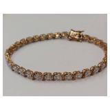 Gold Plated Sterling Tennis Bracelet 925 Silver