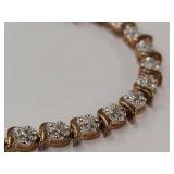 Gold Plated Sterling Tennis Bracelet 925 Silver