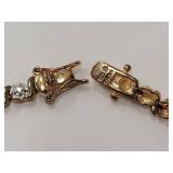 Gold Plated Sterling Tennis Bracelet 925 Silver