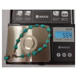 Vintage Turquoise Bead & Pendant Charm Bracelet