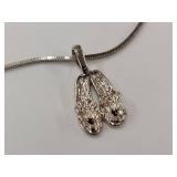 Sterling Silver Sandal Pendant on Italian Chain