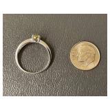 Elegant Sterling Silver Ring with Yellow Gemstone