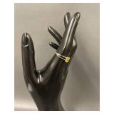 Elegant Sterling Silver Ring with Yellow Gemstone