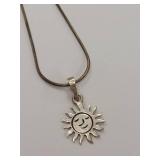 Sterling Silver Sun Pendant Necklace