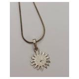 Sterling Silver Sun Pendant Necklace