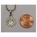 Sterling Silver Sun Pendant Necklace