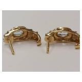 Elegant Gold-Tone Sterling Silver Earrings