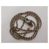Vintage Italian Sterling Silver Rope Chain