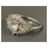 Vintage Sterling Silver Cluster Ring