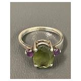 Sterling Silver Gemstone Ring Sz 6