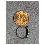 Vintage Sterling Silver 925 Turquoise Stone Ring Size 3
