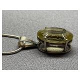 Elegant Faceted Sterling Silver 925 Gemstone Pendant