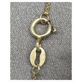 Vintage Sterling Silver 925 Swirling Pendant Necklace with Green Stone