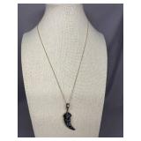 Snowflake Obsidian Sterling Silver 925 Pendant Necklace