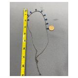 Vintage Blue Beaded Sterling Silver 925 Necklace