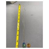 Art Glass Pendant Necklace Sterling Sterling 925 Chain