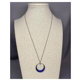 Crystal Pendant Necklace Sterling Silver 925