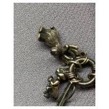 Vintage Freshwater Pearl Sterling Silver 925 Animal Charms Blue Bead Necklace - 38.2 Grams