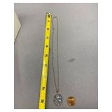 Vintage Floral Blue Rhinestone Sterling Silver 925 Pendant