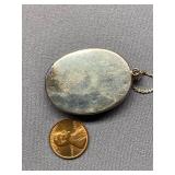 Large Oval Pendant Israel Sterling Silver 925 Necklace