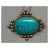 Sterling Silver 925 Turquoise Pendant