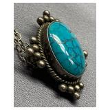 Sterling Silver 925 Turquoise Pendant