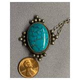 Sterling Silver 925 Turquoise Pendant