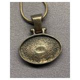 Vibrant Opal Pendant in Sterling Silver 925 Necklace