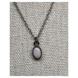 Sterling Silver 925 Minimalist Opal Necklace