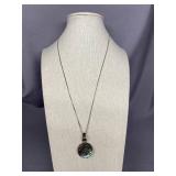 Sterling Silver 925 Necklace with Abalone Shell Pendant