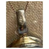 Sterling Silver 925 Necklace with Abalone Shell Pendant