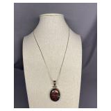 Sterling Silver 925 Glitter Pendant Necklace