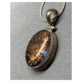 Sterling Silver 925 Glitter Pendant Necklace