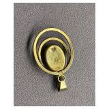 Vintage Green Gemstone Sterling Silver 925 Pendant