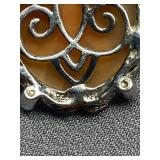 Vintage Sterling Silver 925 "L" Initial Cameo Pendant