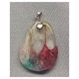 925 Sterling Silver Multicolor Gemstone Pendant