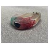 925 Sterling Silver Multicolor Gemstone Pendant