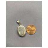Vintage Botanical Resin Sterling Silver 925 Pendant