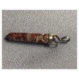 Red Jasper Point Crystal Pendant with Sterling Silver 925 Loop