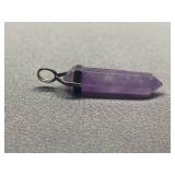 Amethyst Crystal Point Pendant with 925 Sterling Silver