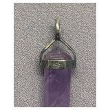 Amethyst Crystal Point Pendant with 925 Sterling Silver