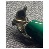 Malachite Dolphin Pendant 925 Sterling Silver