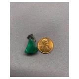 Malachite Dolphin Pendant 925 Sterling Silver