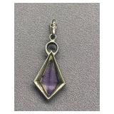 Vintage Art Deco 83.5% Silver 835 Purple Pendant