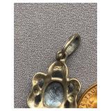 Vintage Sterling Silver 925 Gemstone Pendant