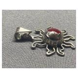 Signed Sterling Silver Sun Pendant 925