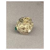 Ornate Filigree Sterling Silver 925 Charm Pendant