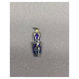 Vintage 90% Silver 900 Enamel Slipper Charm