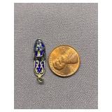 Vintage 90% Silver 900 Enamel Slipper Charm